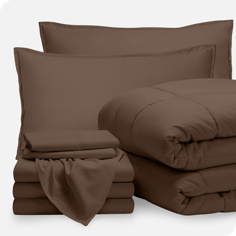 Modern & Contemporary Comforter, Chocolate/Cocoa, Queen Comforter + Pillowcases