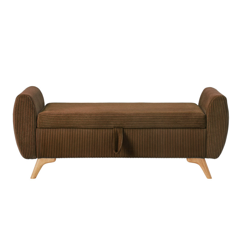 57"W Corduroy Upholstered Storage Bench