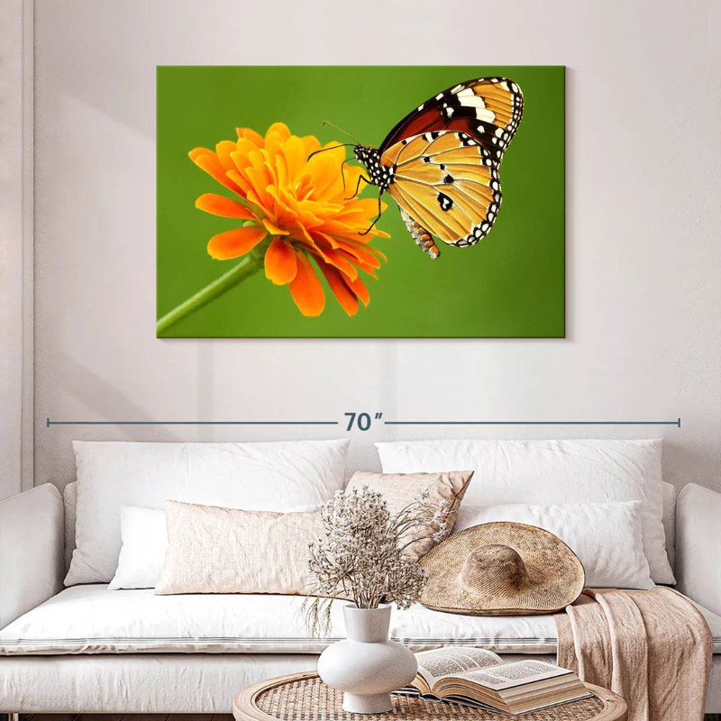 Brampt papillon avec fleur, H 30 po x l 45 po