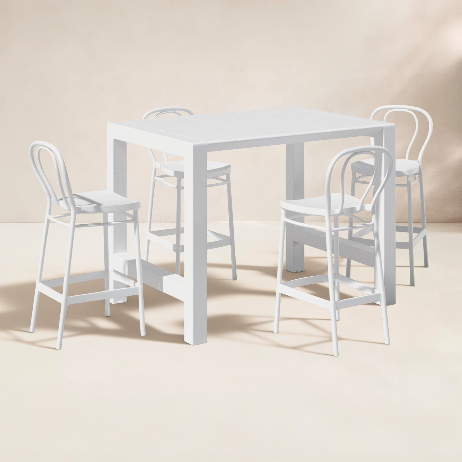 Farrah 39" Patio Dining Set, White