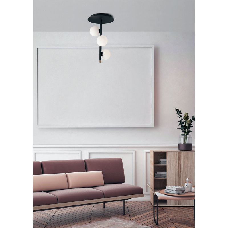 Pineda Glass Semi Flush Mount