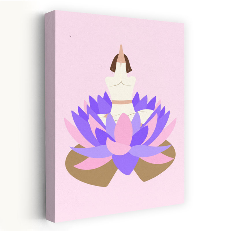 Art contemporain, fleur de lotus, H 12 po x l 8 po