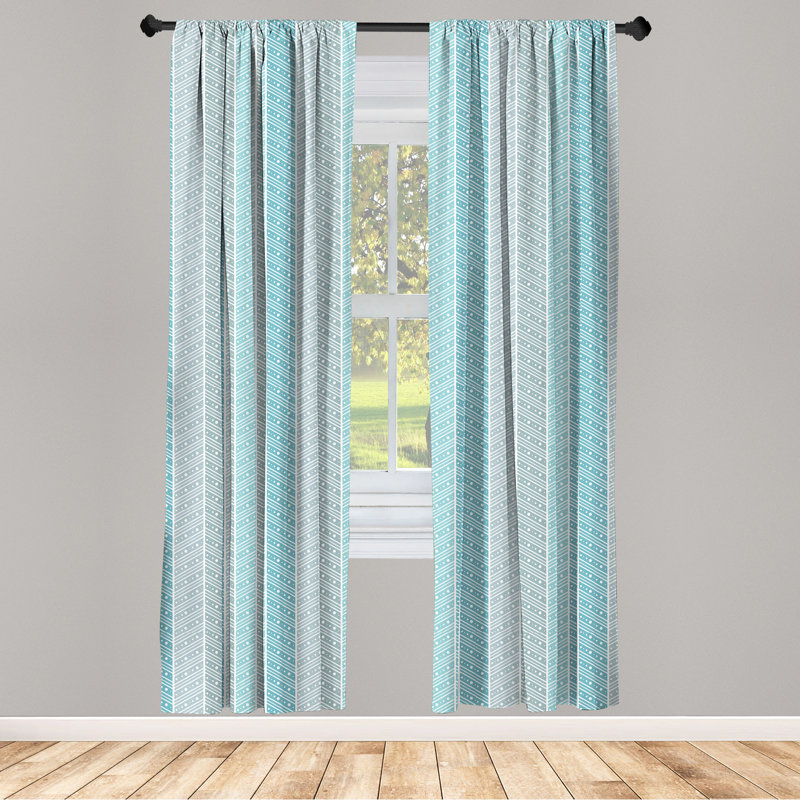 Geometric Semi-Sheer Rod Pocket Curtain Panels, 28" x 95"