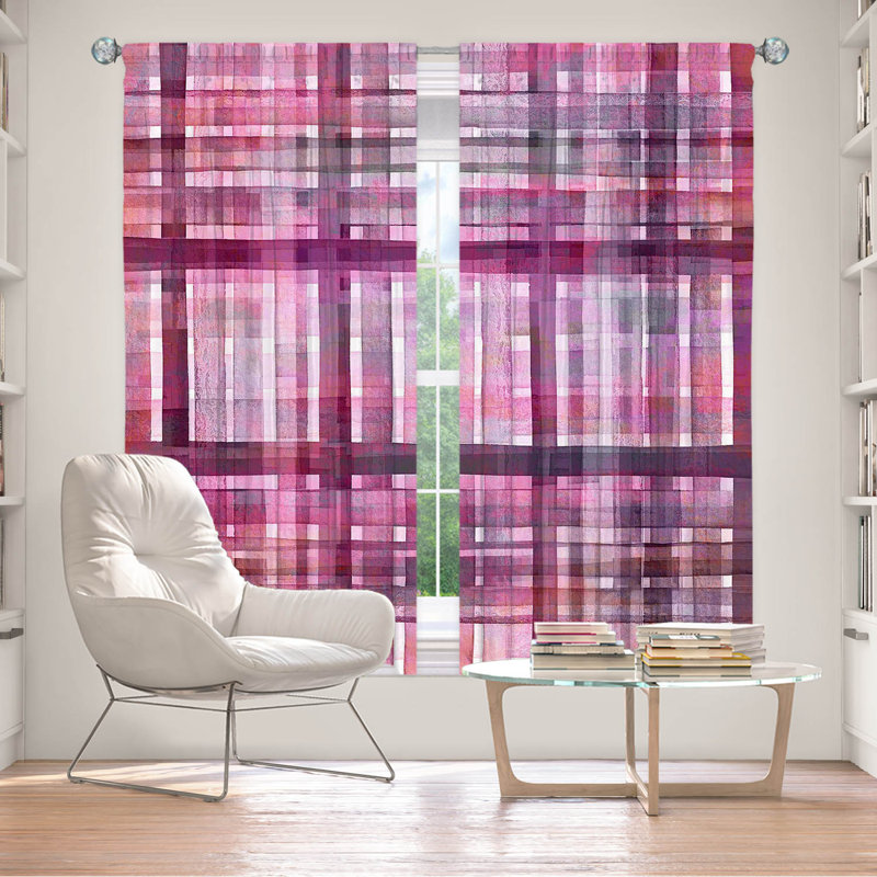 Room Darkening Curtain Pair, 40" W x 52" L, Pink/Purple