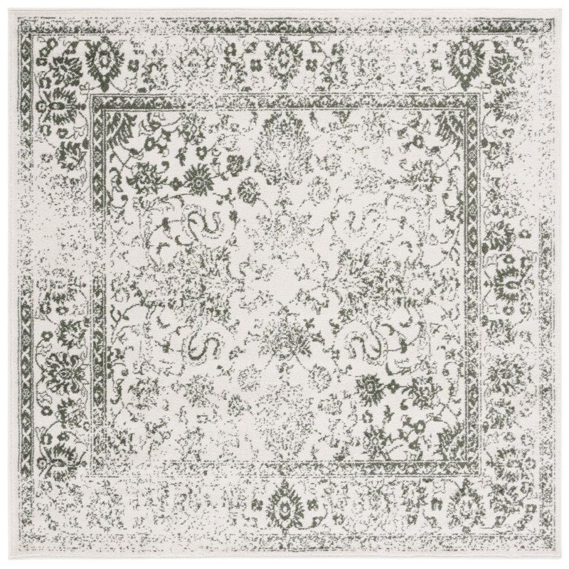 Floral Area Rug, Square 183cm