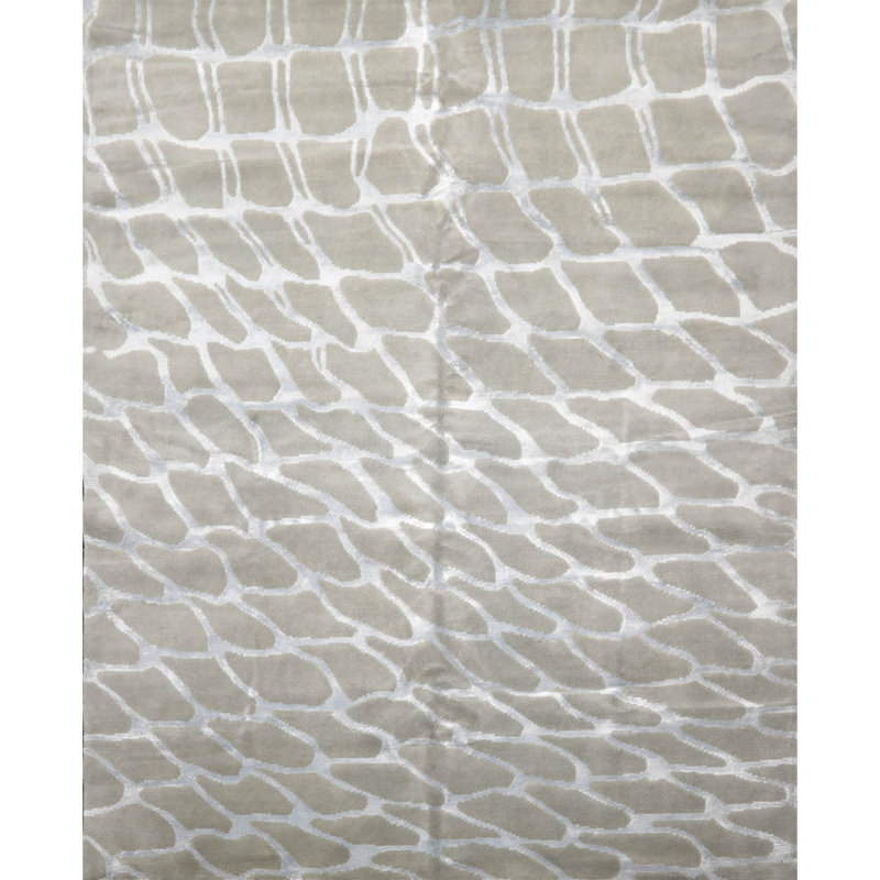 Tapis oriental en laine et en rayonne de bambou KPSI noué à la main de 7 po x 11 po x 9 po Orren Ellis
