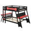 Lit superposé double pleine grandeur avec 2 bureaux intégrés, ports USB pour bureau et panneau perforé, cadre en bois pour enfants adolescents-1209031157-1209031113