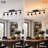 35" 5-Light Black Fixed Track Lighting Kit With Adjustable Heads And Glass Shades-134285588