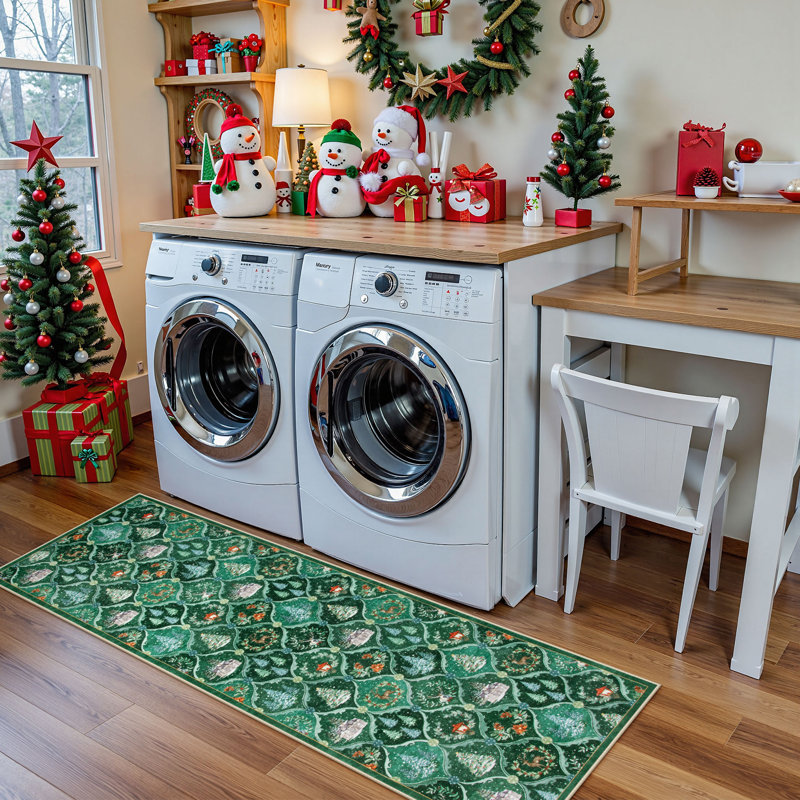 Christmas Non-Slip Christmas Rug, Tapis de couloir 2 pi x 6 pi