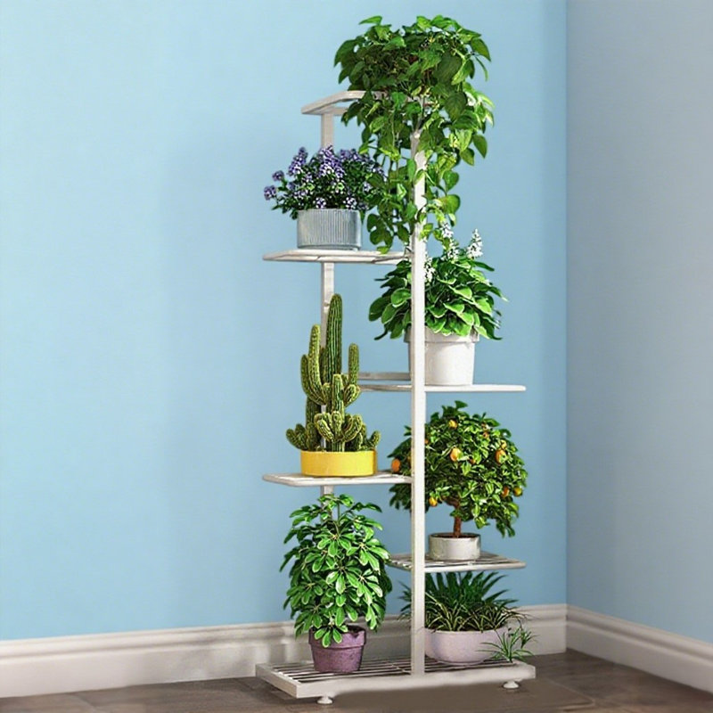 Support à plantes à 6 niveaux pour plantes d'intérieur Tablette à 7 pots à fleurs multiples Support à pot de fleurs pour patio