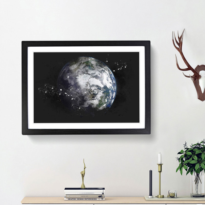 Our Magnificent Earth - Single Picture Frame Print on MDF, 33cm H x 45cm W x 2cm D, Black Framed