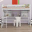 Lit mezzanine avec tablettes de rangement, bureau et échelle-2104379450