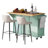 Kitchen Cart with Rubber wood Drop-Leaf Countertop ,Cabinet door internal storage racks,Kitchen Island on 5 Wheels with Storage Cabinet and 3 Drawers for Dinning Room-25759
