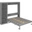 Grand lit gris avec tablettes, mur pour le bureau à domicile, solution d'espace, multi-zones faciles à utiliser, support pour matelas, style élégant