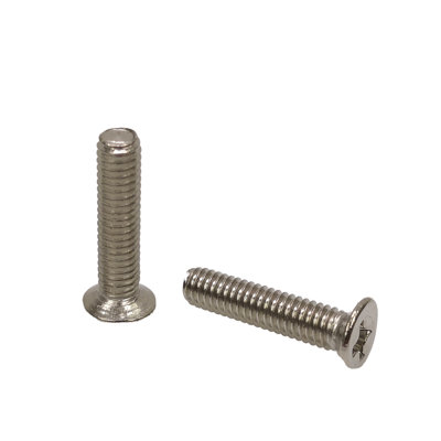 FixtureDisplays® M6 X 16mm 1.0mm Pitch Flat Head Screw, 8 Pieces, Nickel Plated Metal 10133-HARDWARE-8 SCREWS