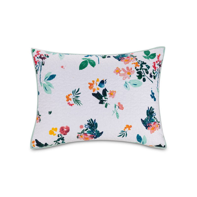 Ensemble de courtepointe 100% coton Daydreaming Floral, Courtepointe pour lit simple + 1 taie décorative