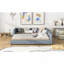 Lit plateforme tapissier grand et simple TG, lit mère et enfant, similicuir