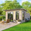 Powersheds 12 x 14ft Apex Log Cabin, Doors to the Left - 44mm