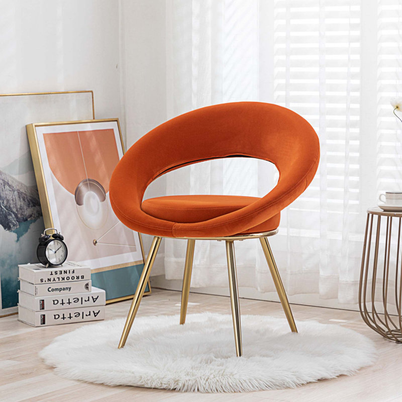 Chaise d'appoint en velours 26,3 po Henia, Velours rouge