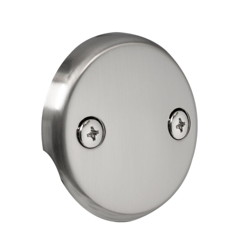 Drain de baignoire Universal Tip-Toe avec trop-plein à 2 trous, Nickel satiné