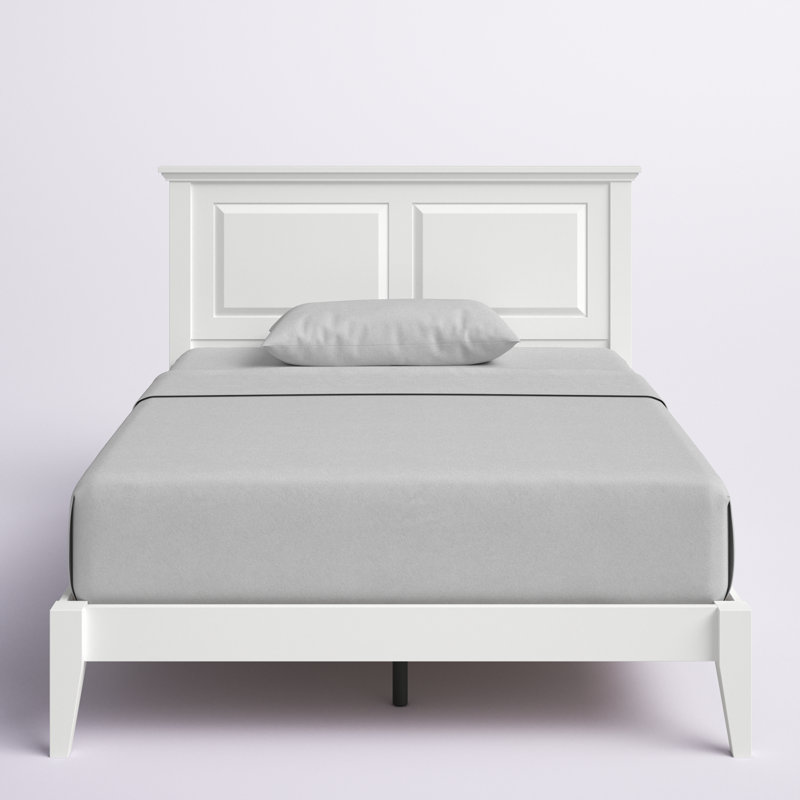 Markovich Solid Wood Platform Bed, White, Full / Double