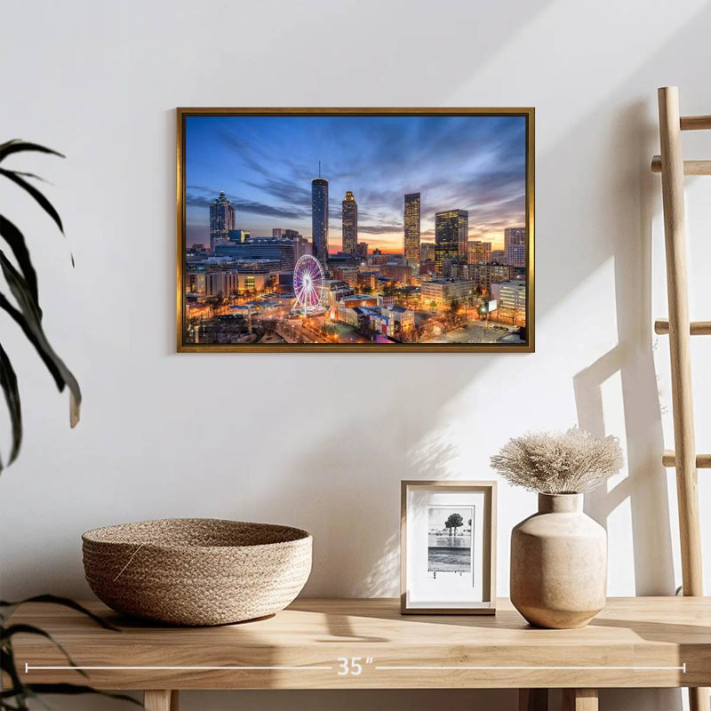 Atlanta, 19 po x 13 po, Cadre flottant doré