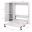 Lit escamotable en bois avec bureau et garde-robe, armoire-lit escamotable avec station de charge et lit escamotable