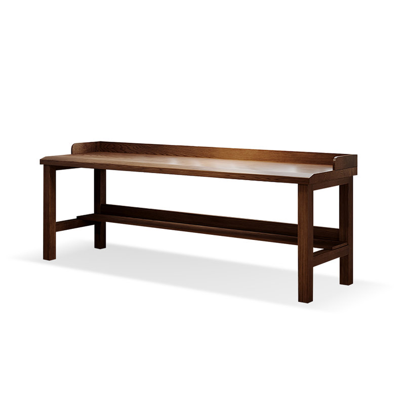 Bureau rectangulaire en bois massif brun noisette, H 31,5 po x l 70,87 po x P 23,62 po