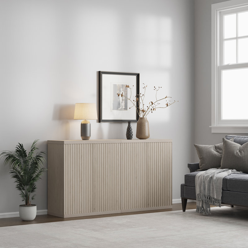 Armoire d'appoint avec tablettes réglables Cesiro, Aulne blanc, 2