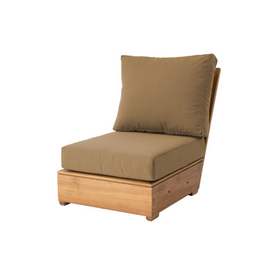 Chaise longue sans accoudoirs en teck Arrihanna