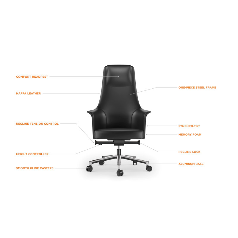 Bolo Swivel Executive Chair, Black