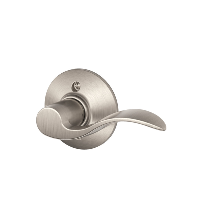 Levier décoratif avec verrou anti-rotation, Nickel satiné, Droite