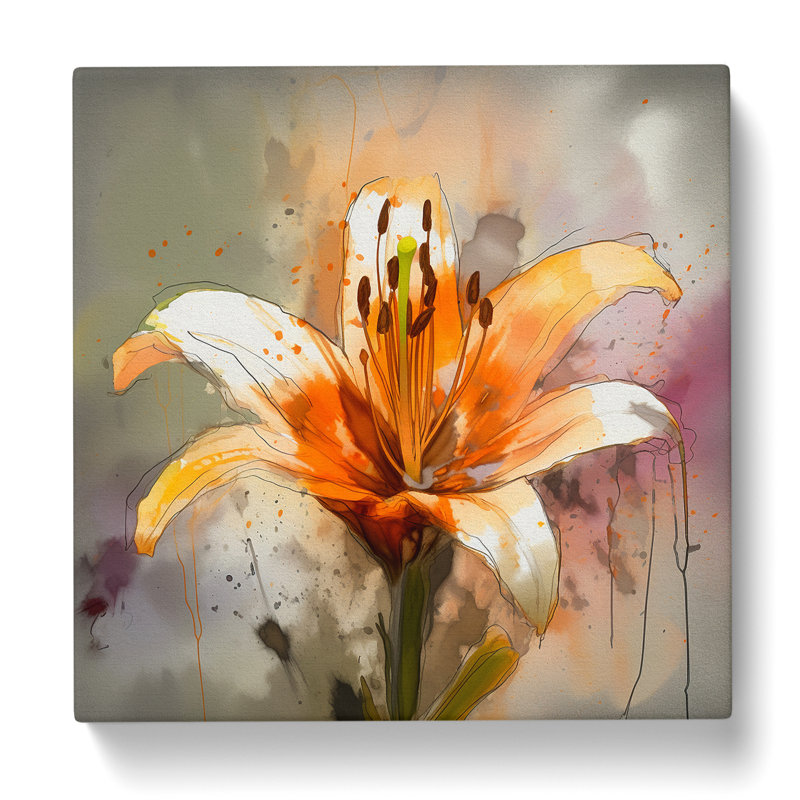 Lily Flower No.1 - Wrapped Canvas, 35cm H x 35cm W x 3cm D