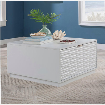 Table basse avec tiroir Coastal, finition blanche