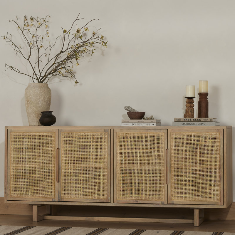 Clarita 72'' W Solid Wood Sideboard, Black
