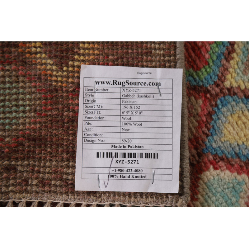 One-of-a-Kind 5'0'' X 6'5'' New Age Wool Area Rug in Beige