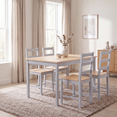 Ambrozie 4 -Person Solid Wood Dining Set