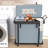 Laundry Hamper 3 Section With Lid, Leather Patchwork Laundry Sorter With Rolling Lockable Wheels And Handle, Laundry Basket Organizer For Laundry Room, Bedroom And Bathroom, 60 Gal (Gray)-808173796