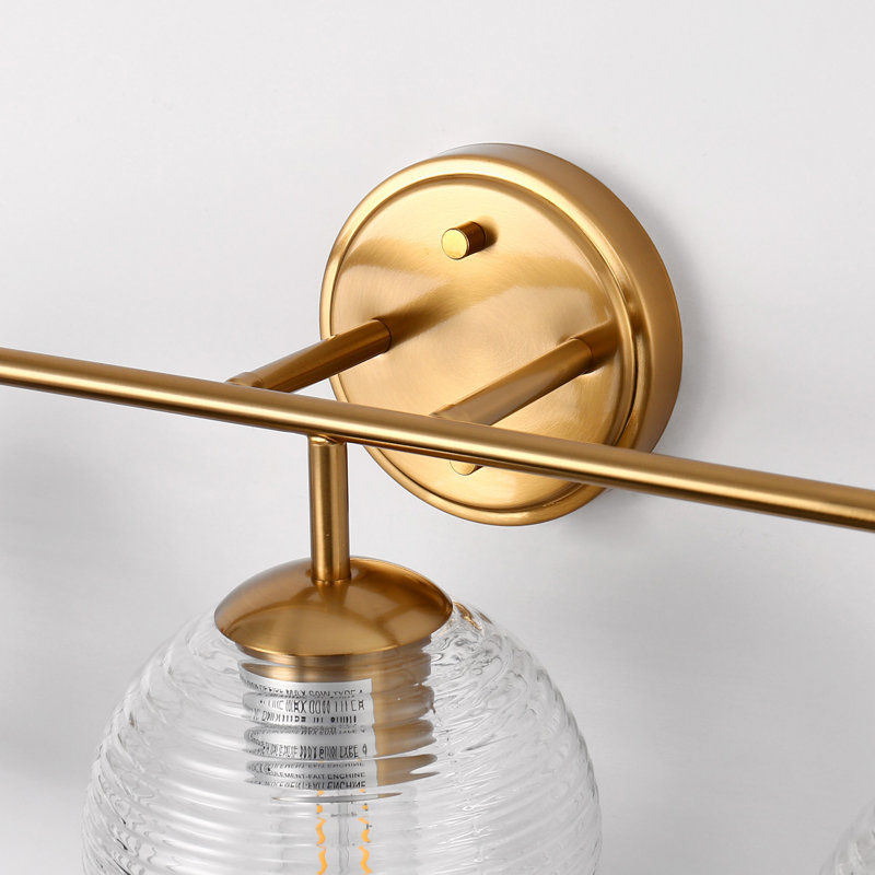 Modern 3-Light Gold Wall Mirror Sconce With E26 Bulb Sockets