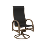 Berlin Gardens Murphy Graphite Aluminum High Back Swivel Rocker Dining Chair With Sling Fabric
