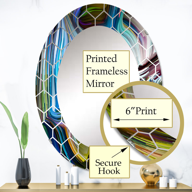 Color Fusion - Miroir mural moderne, 36 po x 24 po