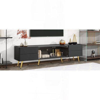 Sleek And Stylish TV Stand With LED Lights For Tvs Up To 80 Inches, A Perfect Blend Of Fashion And Functionality.