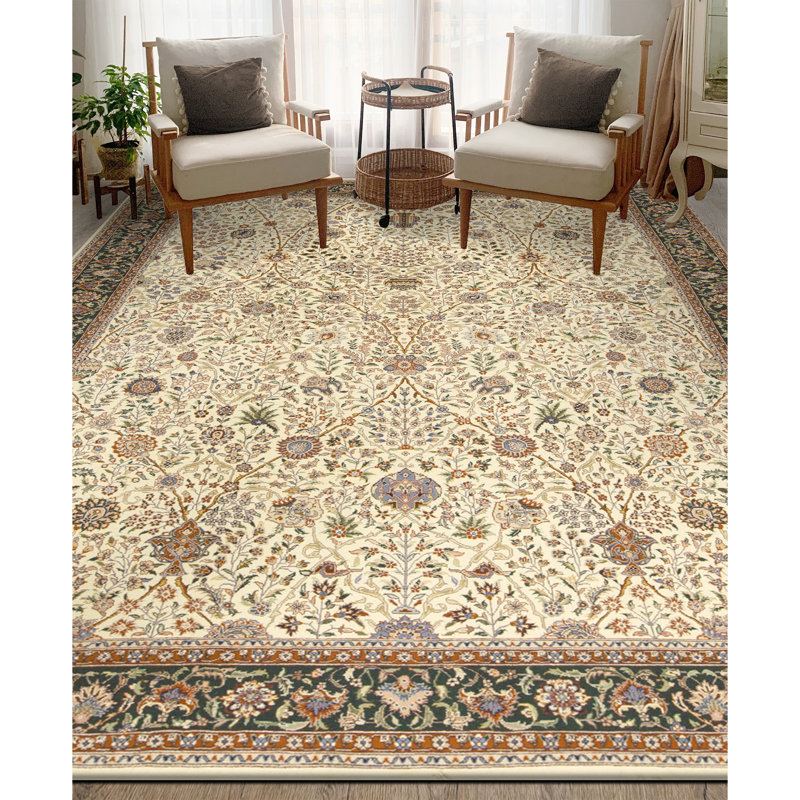 Tapis rectangulaire en laine noué à la main
