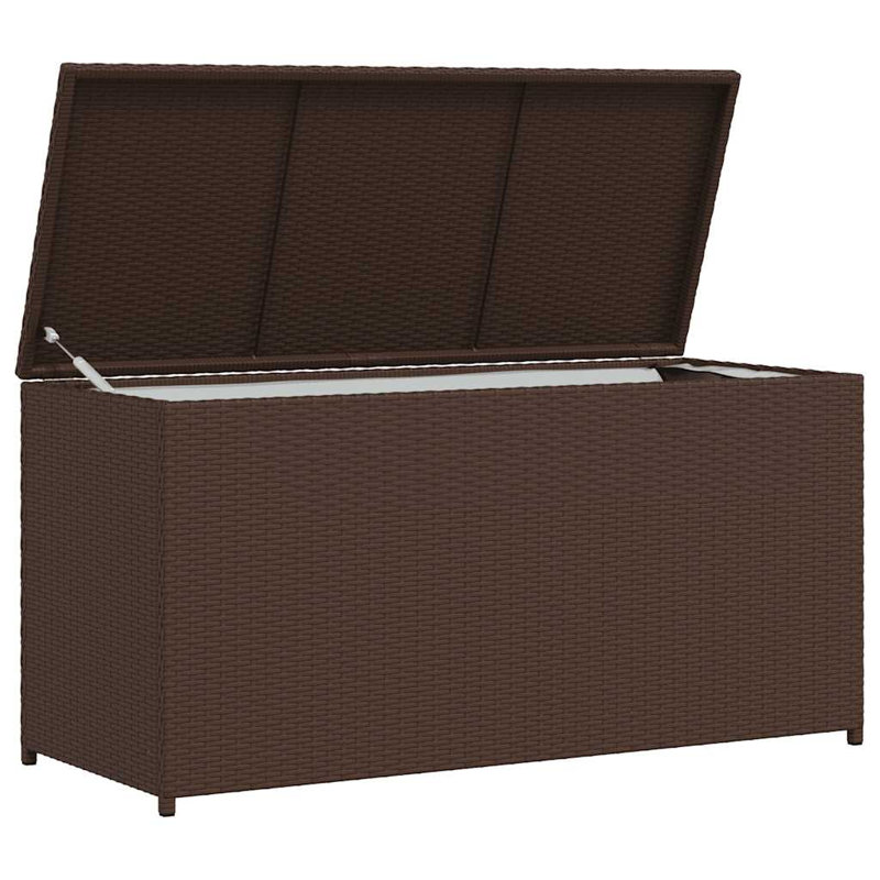 Boîte de rangement en osier de 47 po - Coffre d'extérieur 120 gallons pour coussins et outils, Brun