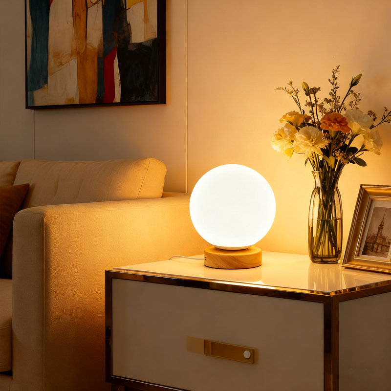 Lampe de nuit moderne à DEL 1pc, lampe de bureau USB en bois massif, lampe de chevet de chambre à coucher, salle d'étude, lumière d'ambiance créative