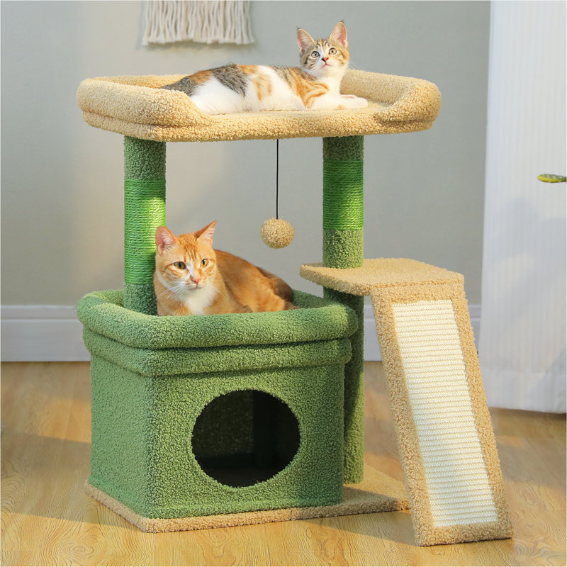 27-inch Small Cat Tree Tower , Green