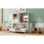 Lit escamotable mural simple avec armoire supérieure, tablettes, lit pliable peu encombrant avec lumière et USB pour une vie moderne-793870376