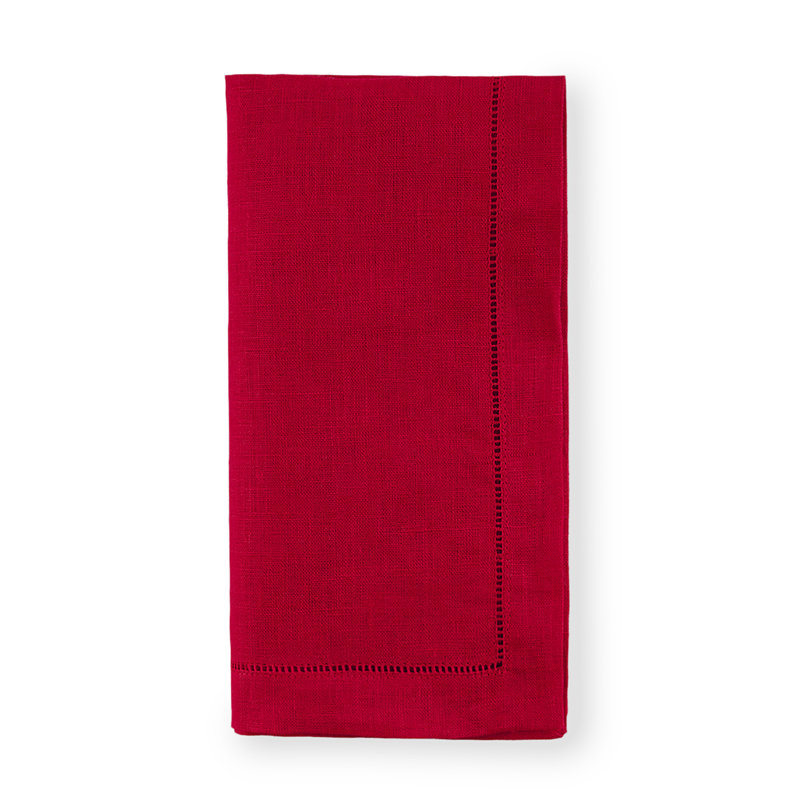 Festival Linen Square Napkins, Red