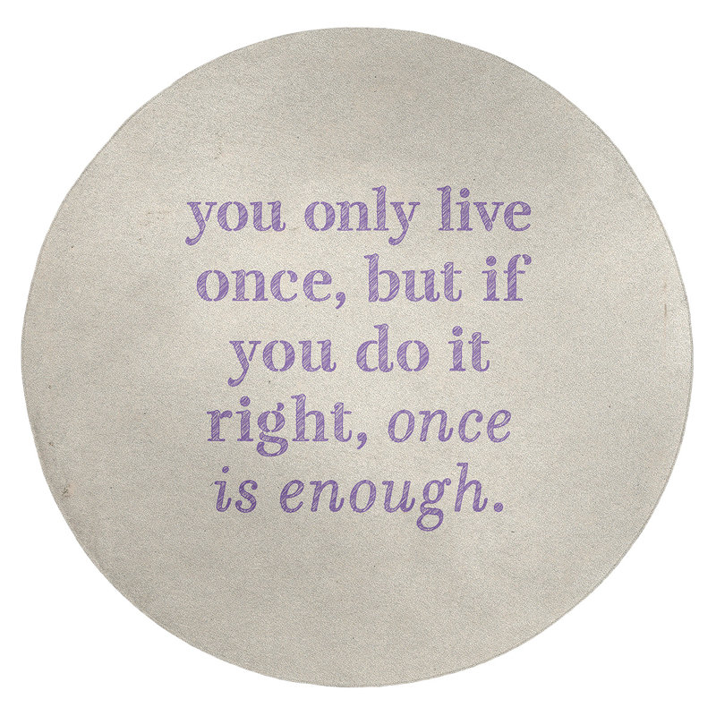 Quotes Chenille Indoor Rug, Round 5'