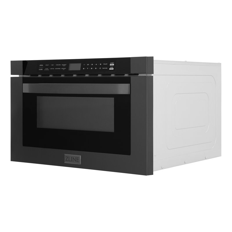 ZLINE 24 in. 1.2 cu. ft. Built-in Microwave Drawer, Black Stainless Steel